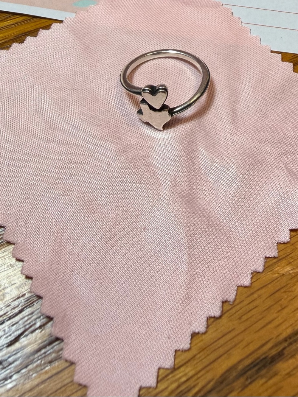 James Avery Silver Heart and Texas Outline Ring - Pink Accent